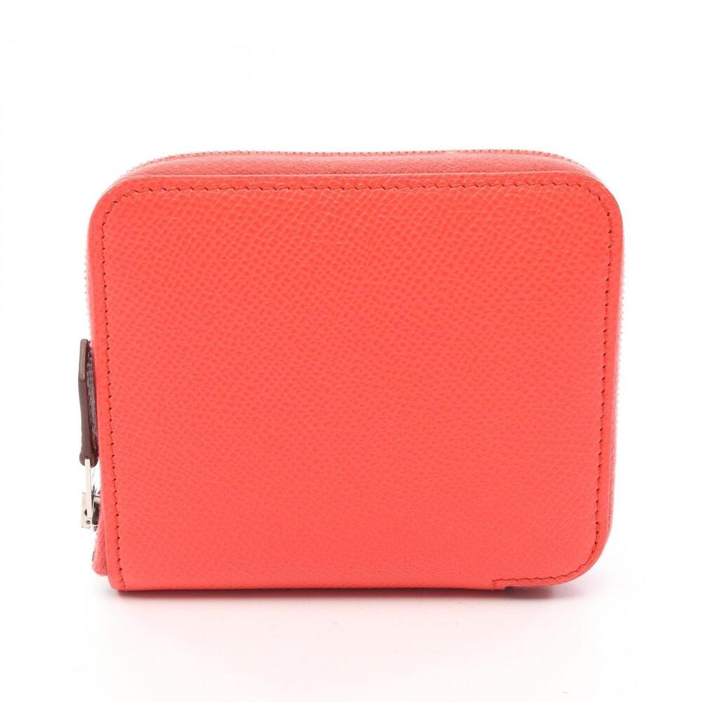 Hermes Azap Silk In Compact Round Wallet, Leather, Calfskin (Cowhide), Veau E...